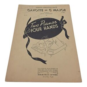 Two Pianos Four Hands Gavotte In G Major Sheet Music 1942